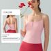 Women's Clothing Sexy Square Neck Spaghetti Strap Yoga Vest With Chest Pad For Women To Wear As An Outer Layer Versatile And Slim Pilates Fitness Top_ecoleips.com