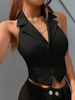 Women's Versatile Fashion V-Neck Halter Neck Vest Hot Girl Outerwear_ecoleips.com