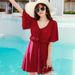 Women's Two Piece Swimsuit plus Size Slimming Conceals Belly Conservative Suitable for Hot Springs And Vacations_ecoleips.com