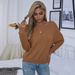 Voya Women's Clothing 2026 Spring/Summer European And American Loose Casual Sexy Backless Pullover Long-Sleeve Waffle Knit_ecoleips.com