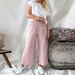 Suitable For All Seasons Summer New Women's 2025 Loose Striped Cotton Linen Pocket Fashion Casual Wide-leg Pants For Women_ecoleips.com