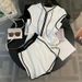 Women's Clothing Summer New Style Fashion Age Reducing Short Sleeved Top Shorts Two Piece Suit_ecoleips.com