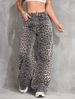 Cross-border Trendy Brand Leopard Print Straight-leg Casual Pants 2025 Spring American Retro Design Jeans_ecoleips.com