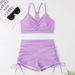 2025 European And American New Style Solid Color Bikini, Sexy Slim Fit, Small Bust Push-up, High Waist, Tummy-covering,_ecoleips.com