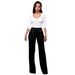 Women's Clothing Slim High Waist Personality Double Breasted Flared Trousers_ecoleips.com