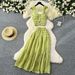 Women's Clothing Age Reducing And Refreshing Spring And Summer Vacation Style Short Sleeved Suspender Top + High Waisted Pleated Skirt Two Piece Suit_ecoleips.com