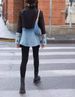 Deconstructed Denim Blazer – Asymmetric Color-Block Jacket With Raw Hem Detailing (One-Size Korean Streetwear Staple)_ecoleips.com