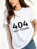 Women Crew Neck Short Sleeve T-Shirt, Glitch 404 Not Found Text Graphic Loose Fit Casual Summer Basic Tee Tops_ecoleips.com