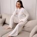 Autumn New Knitted Jacquard Comfortable Sleeve Long Pants Pajama Set European And American Cross-Border_ecoleips.com