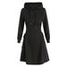 Women's Long Sleeved Hooded Casual Fashion Sweatshirt Dress Autumn New_ecoleips.com