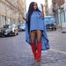 Women's Fashion Loose Cape Shirt LD2458 European American Style Button down Batwing Swallowtail Denim Jacket Short Front Long Back_ecoleips.com