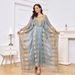 MT041 Moroccan Muslim Kaftan Embroidered Sequin Evening Two-Piece Set Dress_ecoleips.com