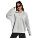 Women’s Half-Zip Sweatshirt – Loose Fit Fleece Pullover (Light Gray/Dark Gray/Rose Red/Black/Apricot, XS-XXL)_ecoleips.com