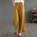 Suitable For All Seasons Summer Thin High-Waisted Artistic Cover-Up Cotton Linen Versatile Loose Plus Size Casual Wide-Leg Pants For Women_ecoleips.com