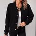 Women's Stylish Stand Collar Button-up Shirt - Soft Polyester Spandex Blend, Relaxed Fit, Long Sleeve, Solid Color (Grey/Purple/Black), S-xxl_ecoleips.com