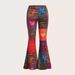 Women's Clothing Pattern Abstract Art Style Personality Trend Tight Flared Trousers_ecoleips.com