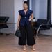 Women's African Print Pant Set V-Neck Short Sleeve Top With Pleated Trousers American Style Plus Size Summer Temperament_ecoleips.com