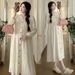 Real Shot In Stock Spring New Elegant Loose Slimming Long Maternity Dress_ecoleips.com