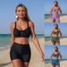 Women's Clothing Two Piece Bikini Set Sexy Swimwear With Pockets For All Seasons Regular Fit Polyester_ecoleips.com