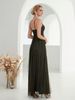 Women's V-neck strapless backless slit elegant evening dress prom dress party dress bridesmaid dress_ecoleips.com