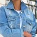 Women's Distressed Hem Long Sleeve Denim Shirt - Casual & Office Ready With Polo Colla_ecoleips.com