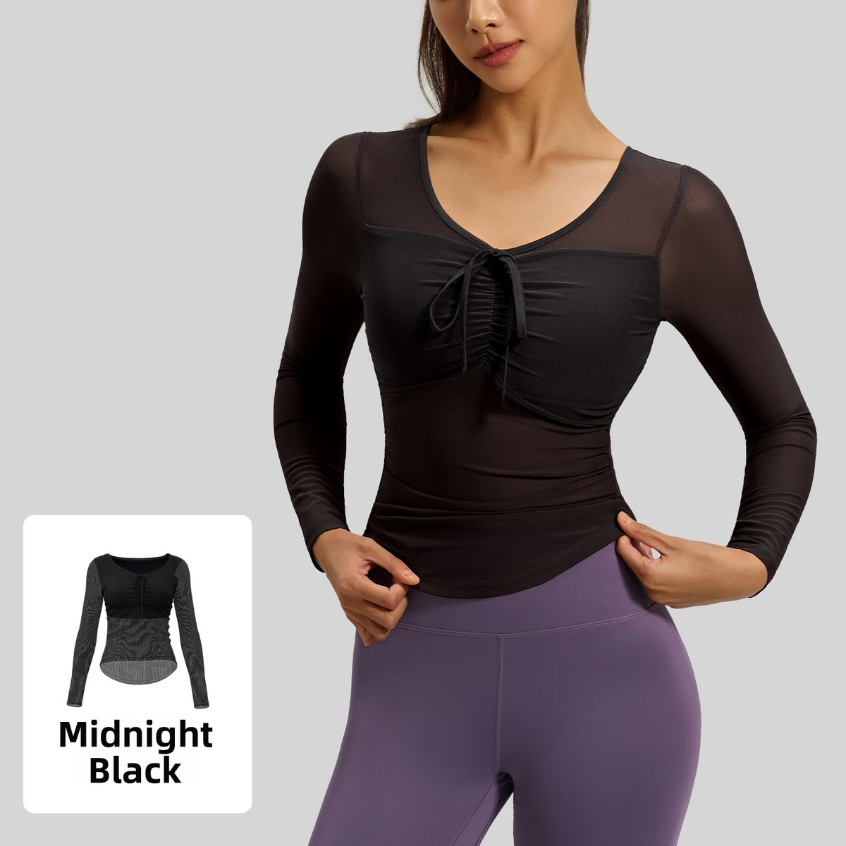 Women's Clothing Mesh Yoga Top Long Sleeve Slim Fit Fixed Cups Women's Sports Fitness Sweatshirt For Formal & Casual For Women_ecoleips.com