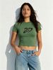 Abstract Swirling Star-shaped Cropped T-shirt, Women's Slim-fit Round Neck High-waisted Top, Basic Casual Short-sleeved Style._ecoleips.com