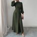 Diyun European And American Simple Elegant High-end Long-sleeved Long Dress Women's Clothing 2025 Autumn/Winter_ecoleips.com