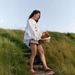 Women's Oversized Lace Back Sweatshirt - Street Style Crewneck Pullover With Flounce Hem Detail - Casual White Cotton Top_ecoleips.com