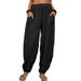 Women's Casual Loose Harem Pants Cotton Linen Blend Comfortable Home Wear European American Style Spring Autumn Summer_ecoleips.com