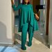 African Print Two-Piece Set - Loose Irregular Top & Pants (Elegant Women's Outfit, Comfortable & Stylish)_ecoleips.com