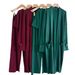 Women's Three Piece Knitted Suit Temperament Cardigan Coat mid Length with Wide Leg Pants Autumn Winter Trendy Set_ecoleips.com
