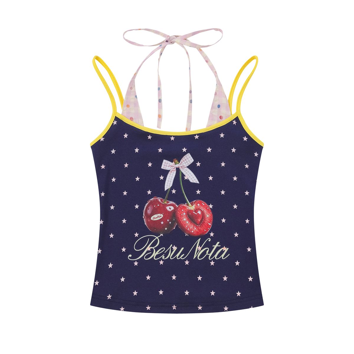 Blue Ghost Park Languid Park Short Star Print Crop Top Women's Summer Slim Fit Vest Dopaamine Style Outerwear Casual Wear_ecoleips.com