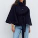 Women's Clothing Women's Solid Color Cape Windbreaker Jacket Stand Collar Button Belt Fashion Outerwear For Autumn Winter Style_ecoleips.com