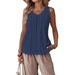 Women's Clothing Spring And Summer Lace Hollow Sleeveless Cotton And Linen Casual Solid Color Women's Vest_ecoleips.com