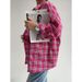 Spring/Summer Pink Plaid Shirt: A Trendy, Niche Look With A Feminine Touch, Perfect For Layering With Outerwear_ecoleips.com