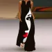 Elegant Sleeveless Women Dress Summer Vintage Print Loose Long Maxi Dresses Lady V Neck Pocket Sundress Femme Vestido Plus Size_ecoleips.com