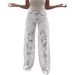 Women's Clothing High Waist Wide Leg Pants For Women Spring And Summer Fashion Temperament Versatile Hollow Lace Splicing Denim Drape Pants_ecoleips.com