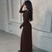 Hot-Selling Women's Fashion 2025 Summer New Fashionable Elegant Slim Waist Long Sleeve Dress Wholesale_ecoleips.com