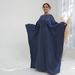 Modest Abaya Dress Oversized V-Neck Maxi Dress With Inner Tie – Flowy Polyester, Modest & Boho (20 Colors, 1-2 Size)_ecoleips.com