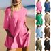 Summer Women's V-Neck Backless Jumpsuit – Batwing Sleeve, Loose Fit, Pockets, Casual Romper (Khaki/Pink/Navy/Black/New Pastel Colors)_ecoleips.com