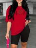 Summer Women's Casual And Fashionable Leopard Print Heart-shaped Printed Loose T-shirt+shorts Two-piece Sportswear Suitable For Daily Wear-115_ecoleips.com