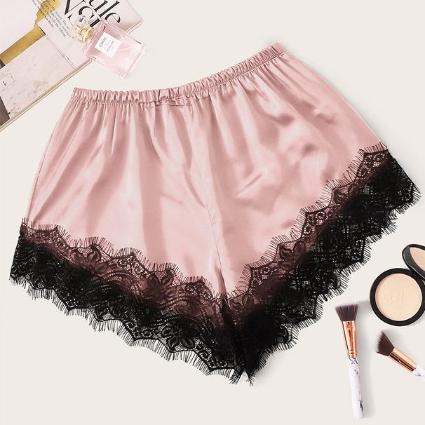 Women's Clothing Ice Silk Leggings, Women's Lined Lace Safety Pants, Versatile Solid Color Leggings For Home Use_ecoleips.com