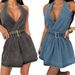 Women's Clothing Summer Women's Street Fashion Belt Halter Neck Backless Denim Dress 89138_ecoleips.com
