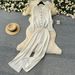 Women's Clothing Fashion Hot Diamond Round Neck Knitted Cardigan High Waist Loose Wide Leg Trousers Autumn And Winter Knitted Two Piece Suit For Women_ecoleips.com