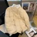 Women's Retro-Chic Cotton Coat With Knot Buttons & Tassels – Stand Collar, Geometric Print, Lightweight Winter Jacket_ecoleips.com