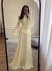 Elegant Waist-Cinching Long Sleeve Evening Dress Slimming Flared Muslim Dress For Special Occasions Polyester_ecoleips.com
