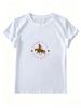 Cowgirl Horse Star Slogan Print Western Vintage T-Shirt, Women Oversized Soft Cotton Tee, Casual Country Concert Daily Streetwear Top_ecoleips.com