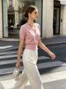 Loose Ribbed Soft Breathable V Neck Knit Top_ecoleips.com