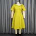 Women's Clothing New Jacquard Fabric Flower Dress Large Size A Line Dresses_ecoleips.com